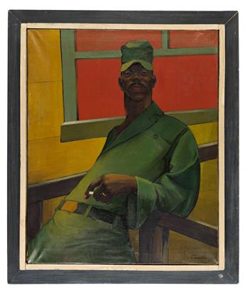 ROBERT CROMARTIE (1929 - 2007) Portrait of an African American Solider.